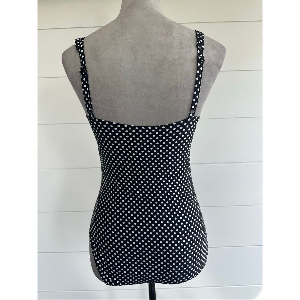 NWT NIPTUCK Joanne Black Polka Dot Print One-piece Swimsuit. Size 8 - Picture 7 of 14